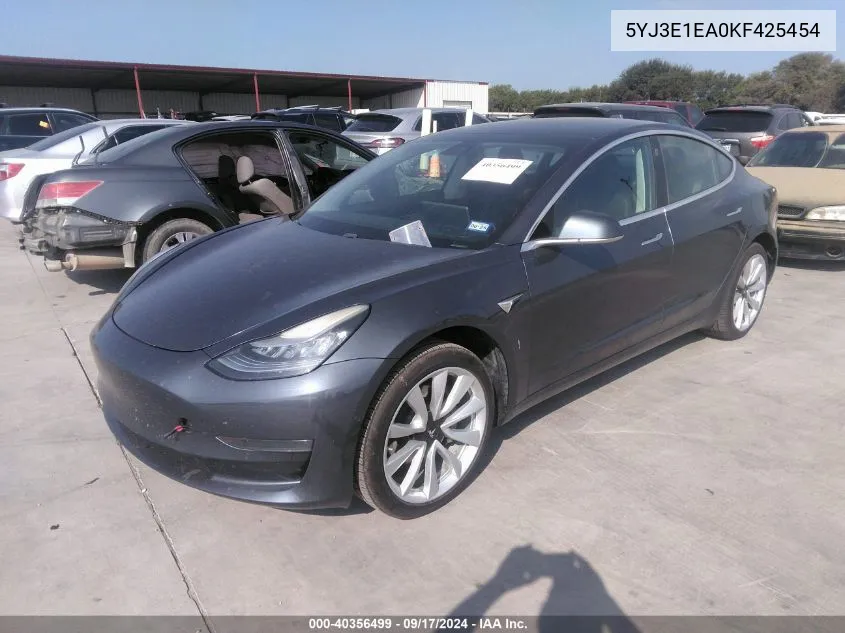 2019 Tesla Model 3 Long Range/Mid Range/Standard Range/Standard Range Plus VIN: 5YJ3E1EA0KF425454 Lot: 40356499