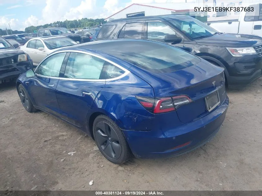 2019 Tesla Model 3 Long Range/Performance VIN: 5YJ3E1EB9KF387683 Lot: 40381124