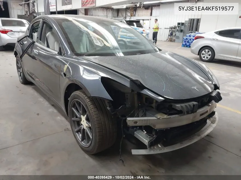 2019 Tesla Model 3 VIN: 5YJ3E1EA4KF519577 Lot: 40395429