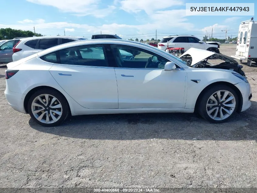 5YJ3E1EA4KF447943 2019 Tesla Model 3 Long Range/Mid Range/Standard Range/Standard Range Plus