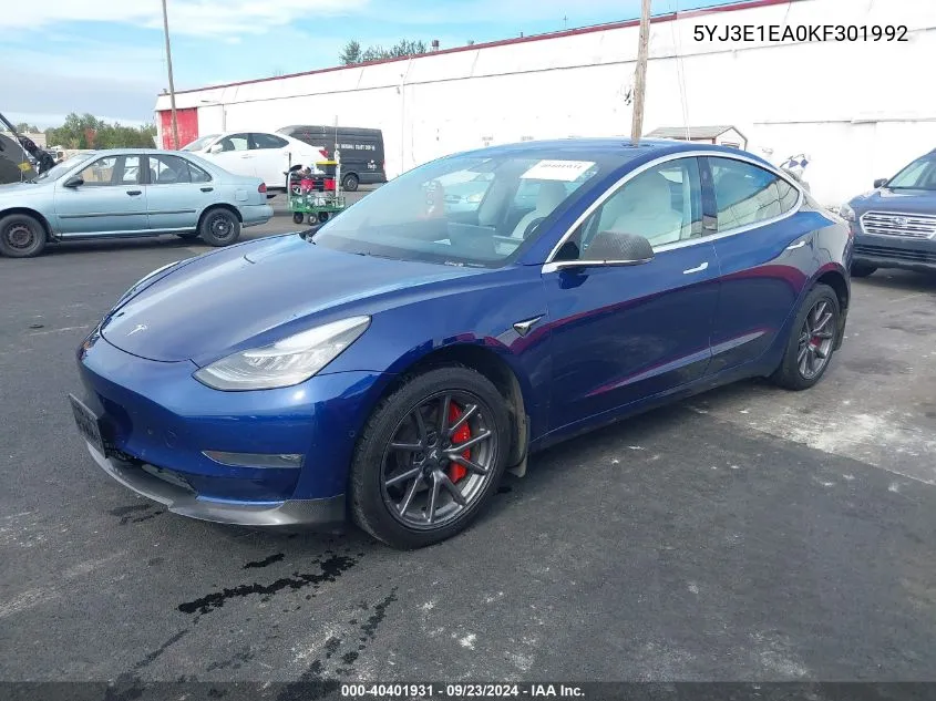 5YJ3E1EA0KF301992 2019 Tesla Model 3 Long Range/Mid Range/Standard Range/Standard Range Plus