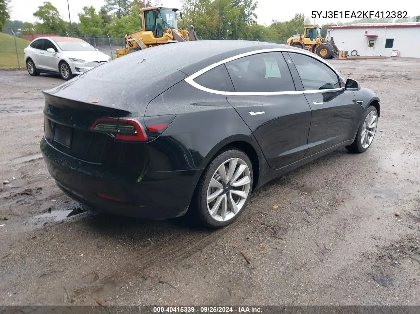 2019 Tesla Model 3 Long Range/Mid Range/Standard Range/Standard Range Plus VIN: 5YJ3E1EA2KF412382 Lot: 40415339