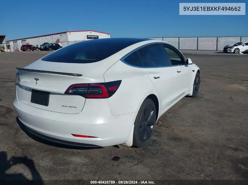 5YJ3E1EBXKF494662 2019 Tesla Model 3 Long Range/Performance