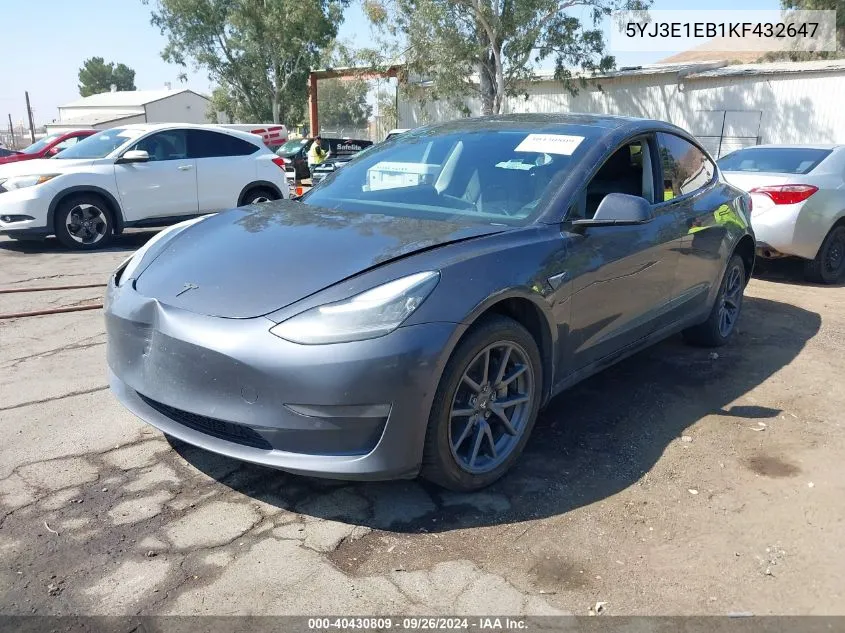 5YJ3E1EB1KF432647 2019 Tesla Model 3