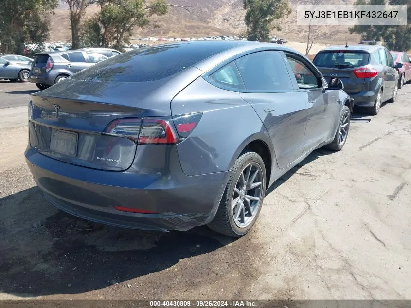 5YJ3E1EB1KF432647 2019 Tesla Model 3