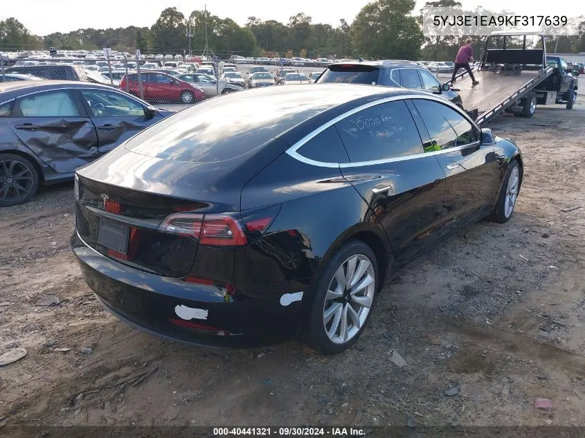 2019 Tesla Model 3 Long Range/Mid Range/Standard Range/Standard Range Plus VIN: 5YJ3E1EA9KF317639 Lot: 40441321