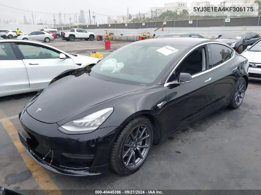 2019 Tesla Model 3 Long Range/Mid Range/Standard Range/Standard Range Plus VIN: 5YJ3E1EA4KF306175 Lot: 40445396