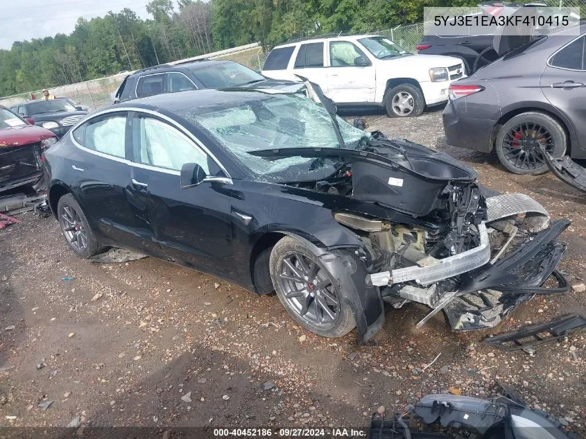 2019 Tesla Model 3 Long Range/Mid Range/Standard Range/Standard Range Plus VIN: 5YJ3E1EA3KF410415 Lot: 40452186