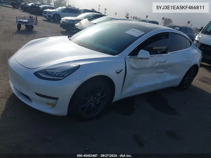 2019 Tesla Model 3 Long Range/Mid Range/Standard Range/Standard Range Plus VIN: 5YJ3E1EA5KF466811 Lot: 40453467