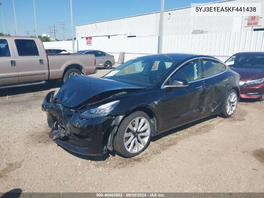 2019 Tesla Model 3 Long Range/Mid Range/Standard Range/Standard Range Plus VIN: 5YJ3E1EA5KF441438 Lot: 40463902