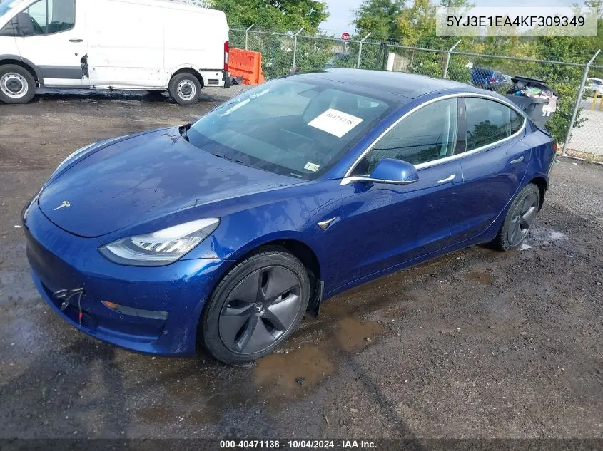 2019 Tesla Model 3 Long Range/Mid Range/Standard Range/Standard Range Plus VIN: 5YJ3E1EA4KF309349 Lot: 40471138