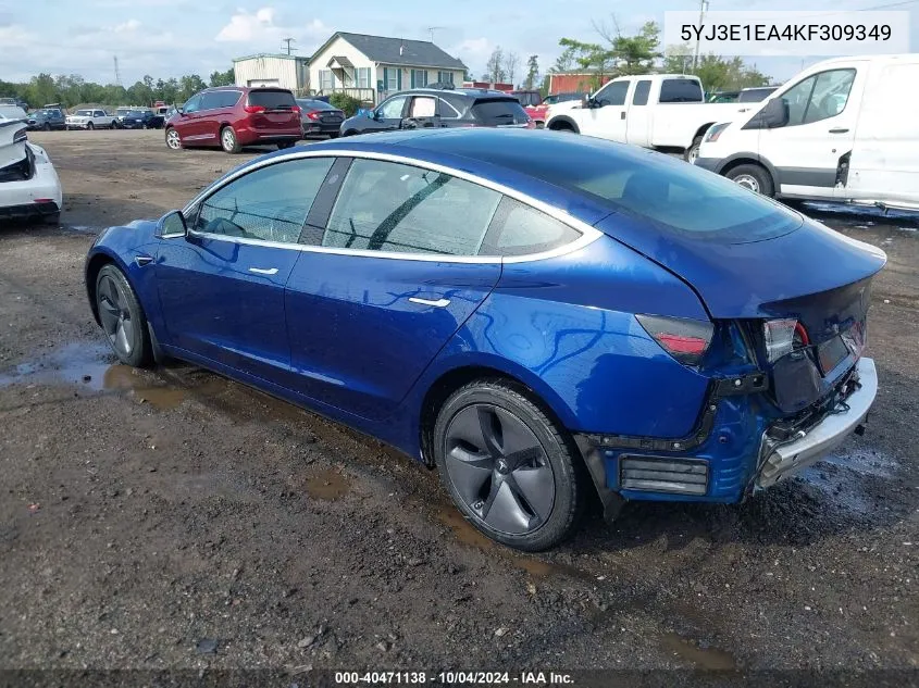 2019 Tesla Model 3 Long Range/Mid Range/Standard Range/Standard Range Plus VIN: 5YJ3E1EA4KF309349 Lot: 40471138