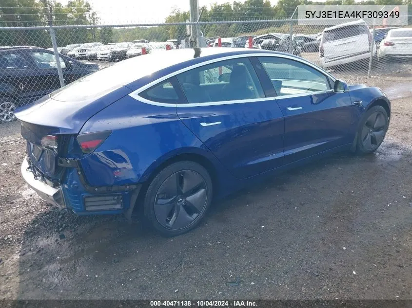 5YJ3E1EA4KF309349 2019 Tesla Model 3 Long Range/Mid Range/Standard Range/Standard Range Plus