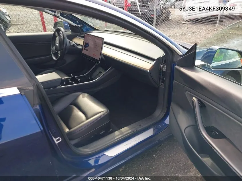 2019 Tesla Model 3 Long Range/Mid Range/Standard Range/Standard Range Plus VIN: 5YJ3E1EA4KF309349 Lot: 40471138