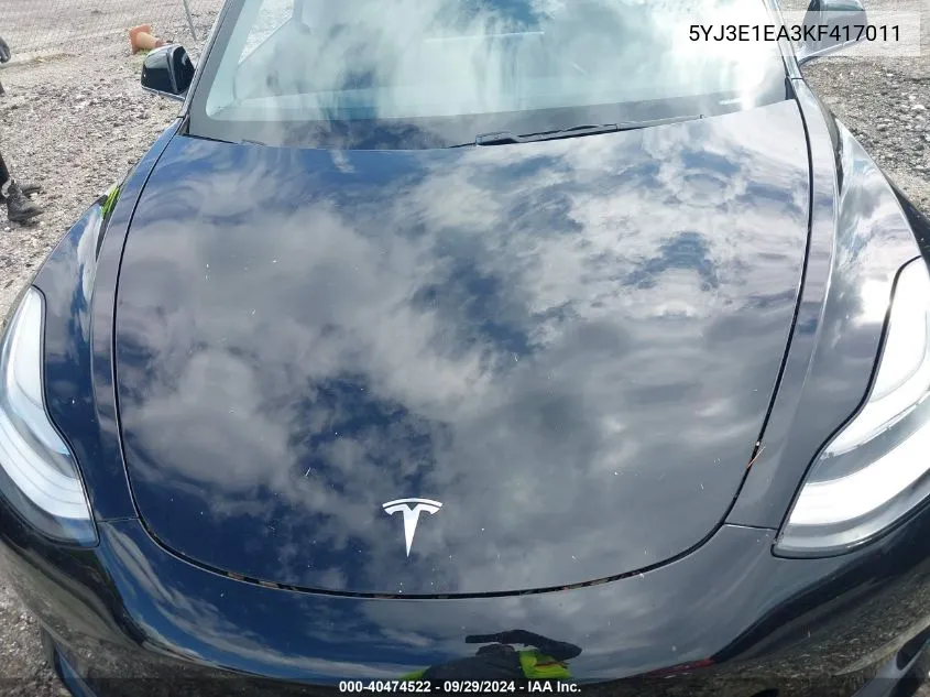 5YJ3E1EA3KF417011 2019 Tesla Model 3 Long Range/Mid Range/Standard Range/Standard Range Plus