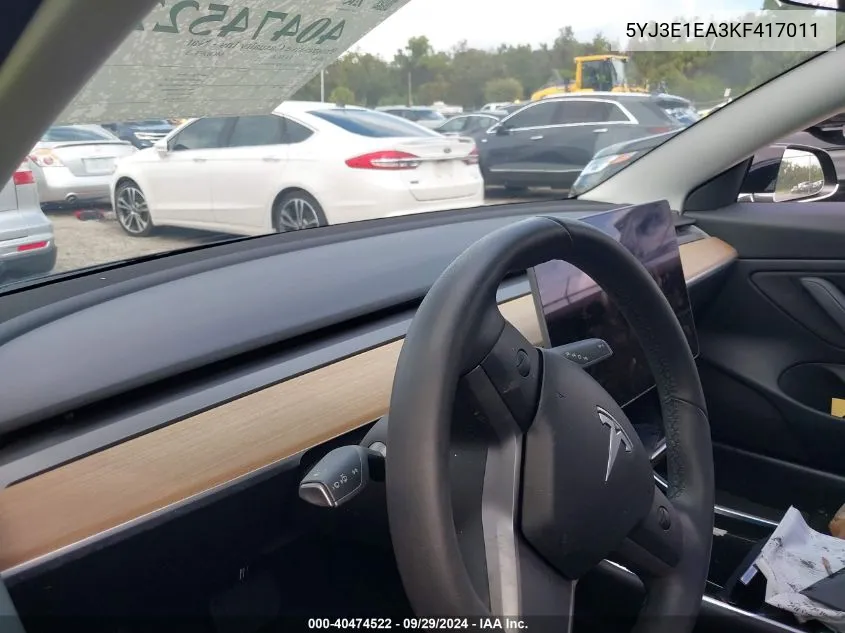 5YJ3E1EA3KF417011 2019 Tesla Model 3 Long Range/Mid Range/Standard Range/Standard Range Plus