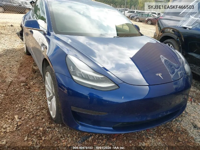 2019 Tesla Model 3 VIN: 5YJ3E1EA5KF466503 Lot: 40478103