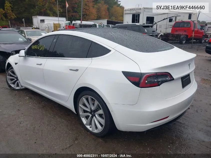 2019 Tesla Model 3 Long Range/Mid Range/Standard Range/Standard Range Plus VIN: 5YJ3E1EA9KF446660 Lot: 40502311