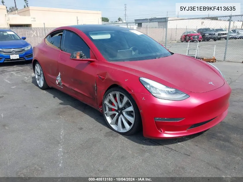 5YJ3E1EB9KF413635 2019 Tesla Model 3 Long Range/Performance