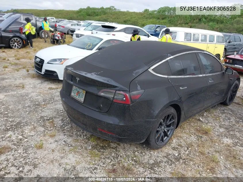 2019 Tesla Model 3 Long Range/Mid Range/Standard Range/Standard Range Plus VIN: 5YJ3E1EA0KF306528 Lot: 40526715