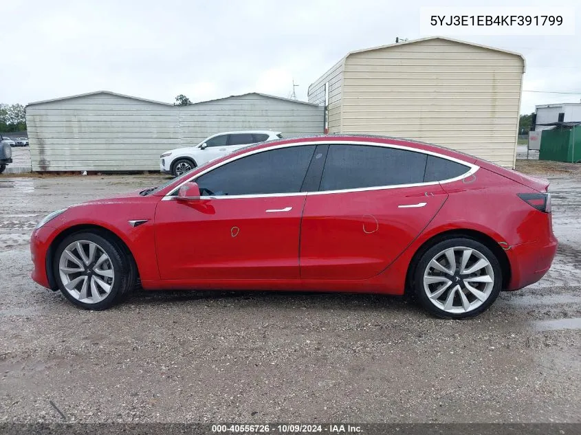 2019 Tesla Model 3 Long Range/Performance VIN: 5YJ3E1EB4KF391799 Lot: 40556726