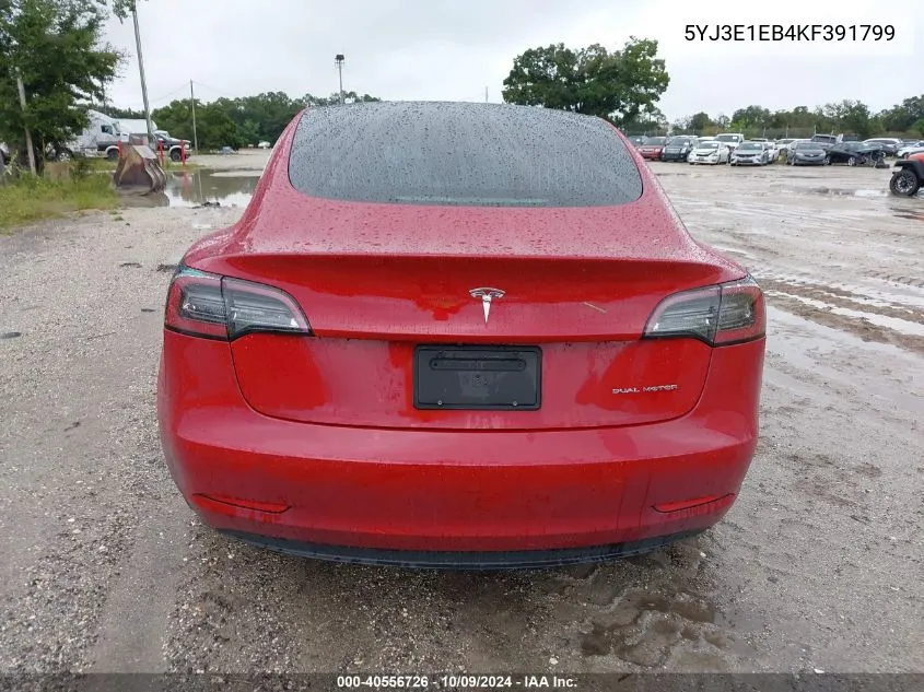 2019 Tesla Model 3 Long Range/Performance VIN: 5YJ3E1EB4KF391799 Lot: 40556726