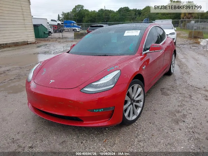 2019 Tesla Model 3 Long Range/Performance VIN: 5YJ3E1EB4KF391799 Lot: 40556726