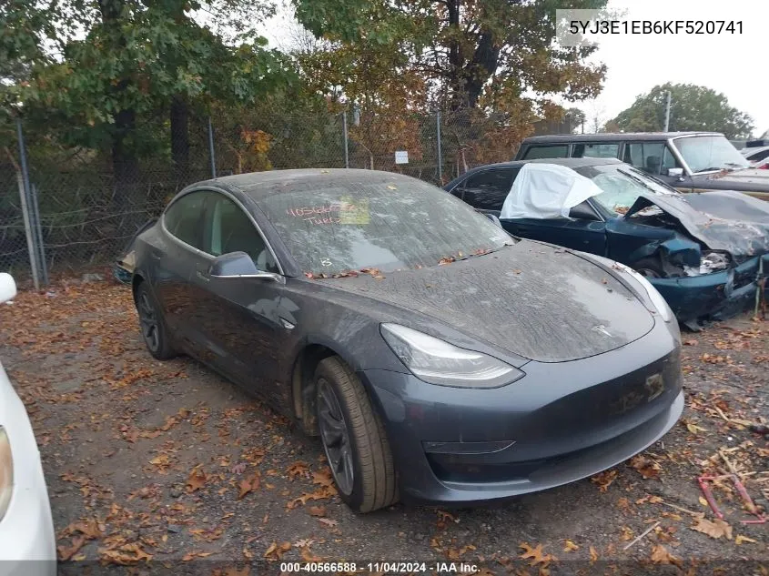 2019 Tesla Model 3 VIN: 5YJ3E1EB6KF520741 Lot: 40566588