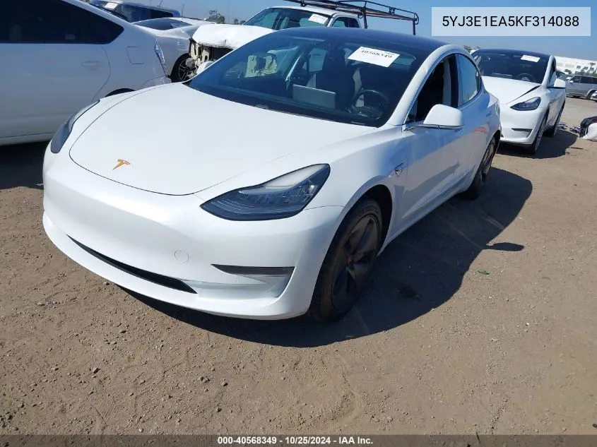 2019 Tesla Model 3 Long Range/Mid Range/Standard Range/Standard Range Plus VIN: 5YJ3E1EA5KF314088 Lot: 40568349