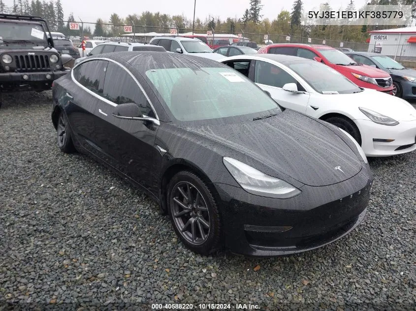 2019 Tesla Model 3 Long Range/Performance VIN: 5YJ3E1EB1KF385779 Lot: 40588220