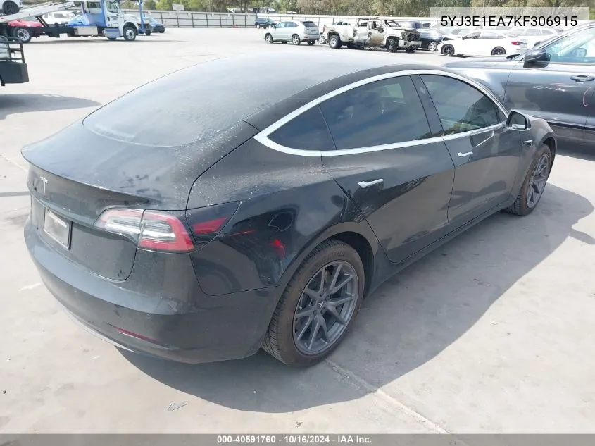 2019 Tesla Model 3 Long Range/Mid Range/Standard Range/Standard Range Plus VIN: 5YJ3E1EA7KF306915 Lot: 40591760