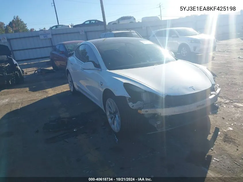 2019 Tesla Model 3 Long Range/Mid Range/Standard Range/Standard Range Plus VIN: 5YJ3E1EA8KF425198 Lot: 40618734