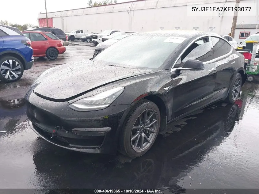 2019 Tesla Model 3 Long Range/Mid Range/Standard Range/Standard Range Plus VIN: 5YJ3E1EA7KF193077 Lot: 40619365