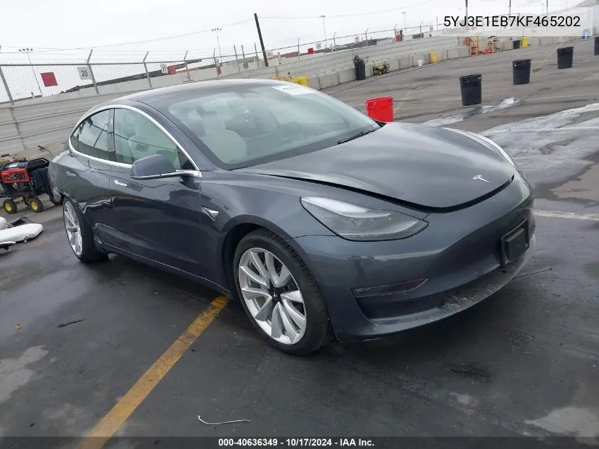 2019 Tesla Model 3 Long Range/Performance VIN: 5YJ3E1EB7KF465202 Lot: 40636349