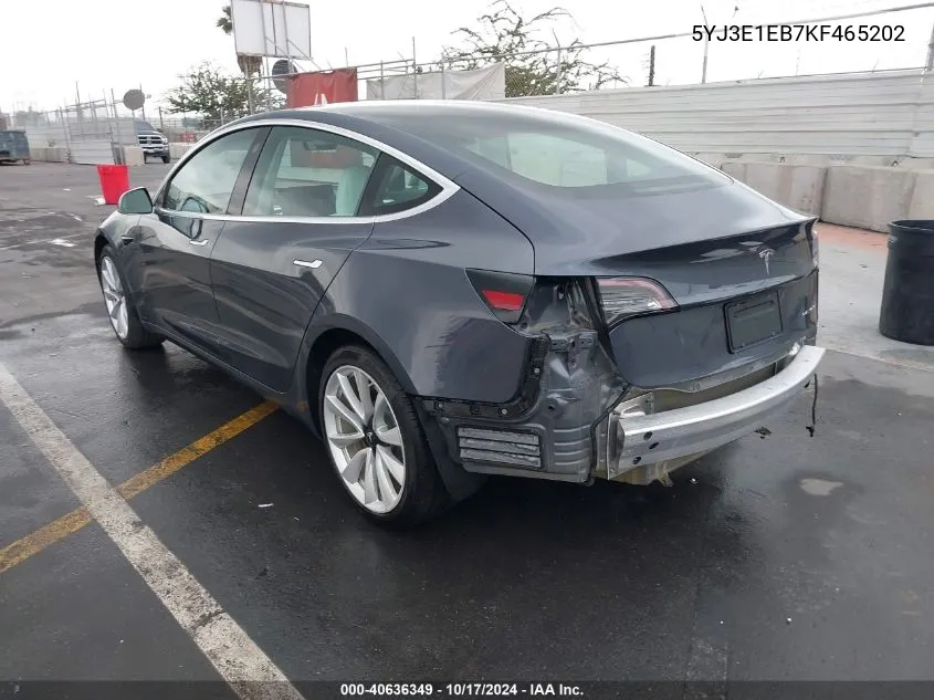 2019 Tesla Model 3 Long Range/Performance VIN: 5YJ3E1EB7KF465202 Lot: 40636349