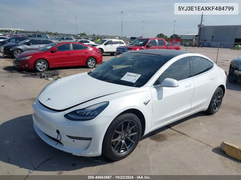 2019 Tesla Model 3 Long Range/Mid Range/Standard Range/Standard Range Plus VIN: 5YJ3E1EAXKF484799 Lot: 40663967