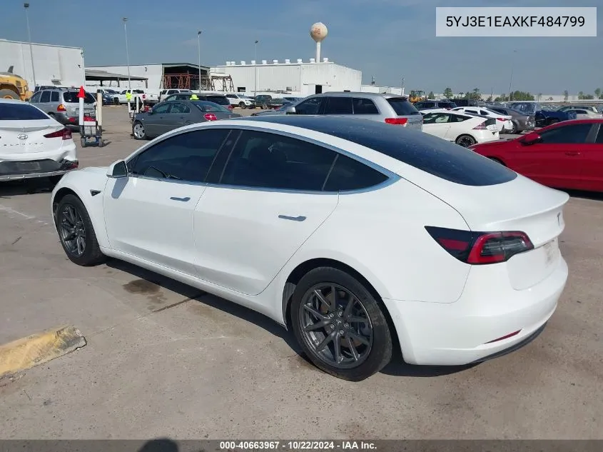 2019 Tesla Model 3 Long Range/Mid Range/Standard Range/Standard Range Plus VIN: 5YJ3E1EAXKF484799 Lot: 40663967