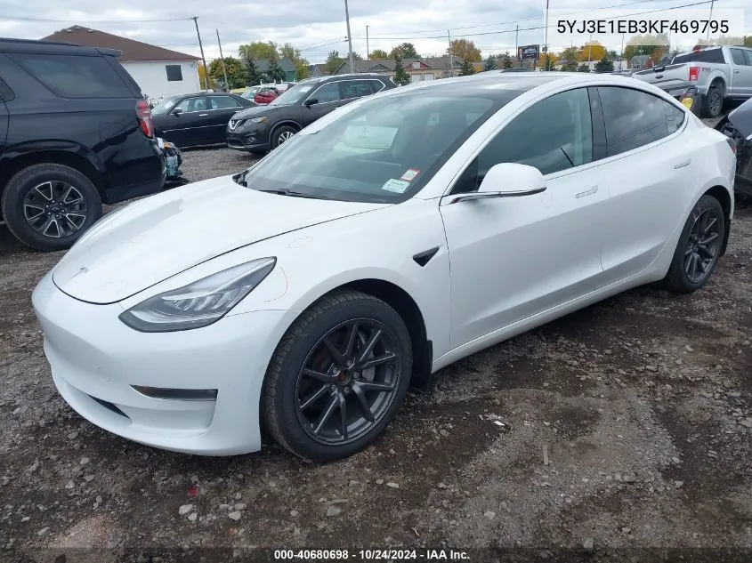 2019 Tesla Model 3 Long Range/Performance VIN: 5YJ3E1EB3KF469795 Lot: 40680698