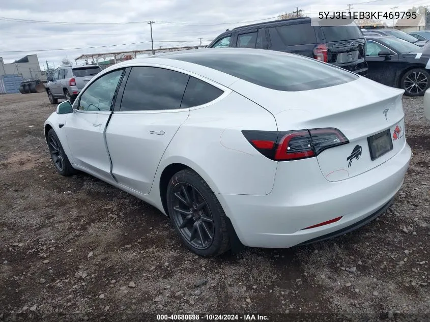 2019 Tesla Model 3 Long Range/Performance VIN: 5YJ3E1EB3KF469795 Lot: 40680698