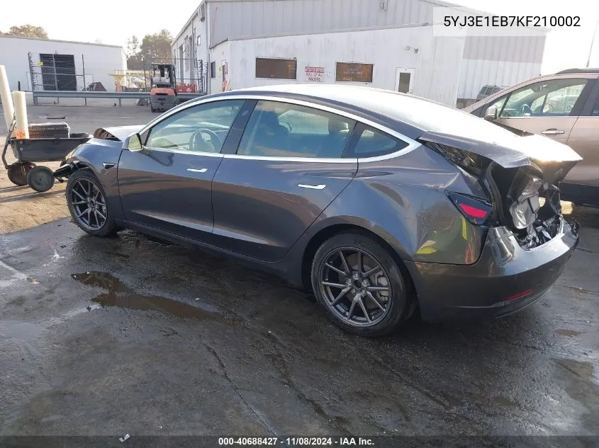 2019 Tesla Model 3 Long Range/Performance VIN: 5YJ3E1EB7KF210002 Lot: 40688427