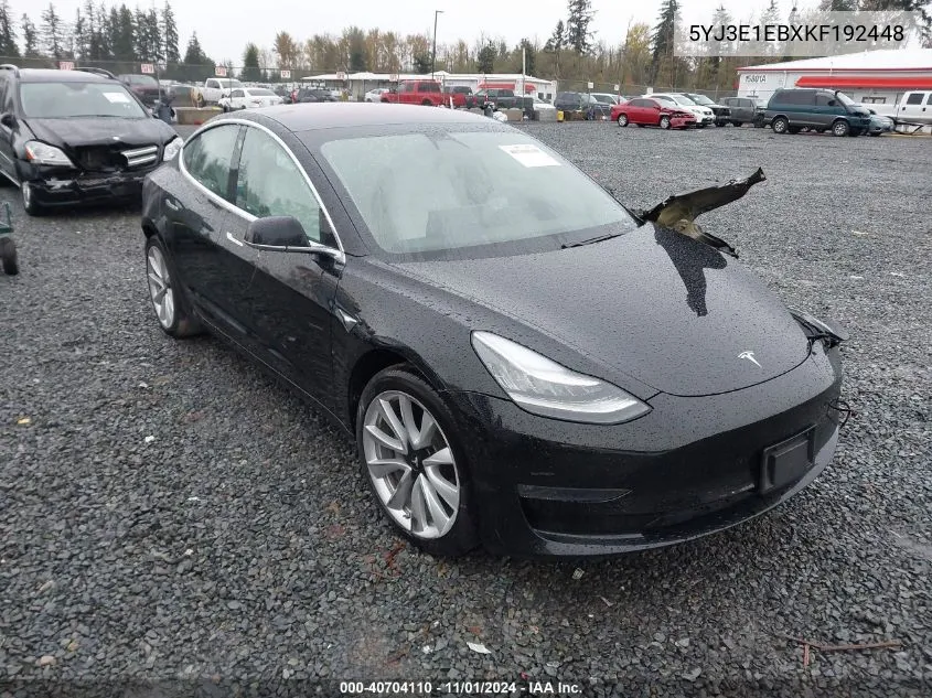 2019 Tesla Model 3 Long Range/Performance VIN: 5YJ3E1EBXKF192448 Lot: 40704110