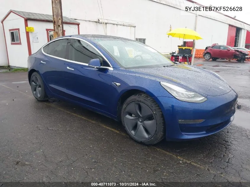 2019 Tesla Model 3 Long Range/Performance VIN: 5YJ3E1EB7KF526628 Lot: 40711073