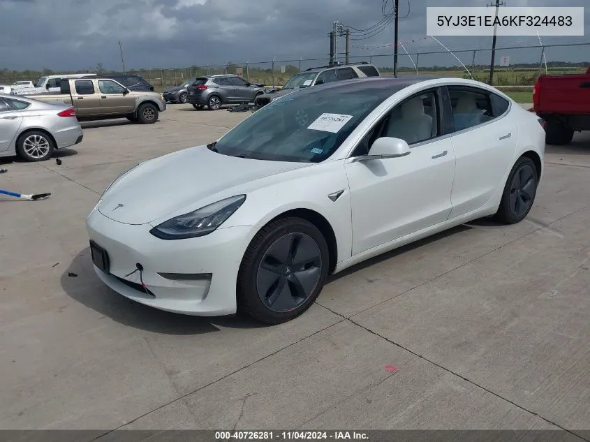 2019 Tesla Model 3 VIN: 5YJ3E1EA6KF324483 Lot: 40726281