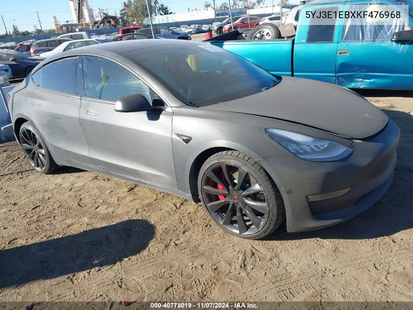 2019 Tesla Model 3 Long Range/Performance VIN: 5YJ3E1EBXKF476968 Lot: 40778019