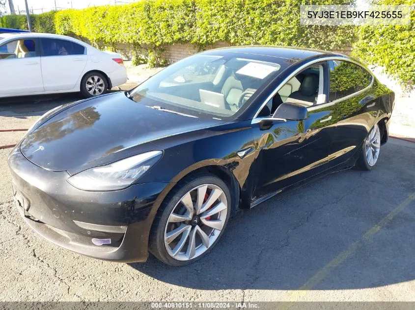 5YJ3E1EB9KF425655 2019 Tesla Model 3 Long Range/Performance