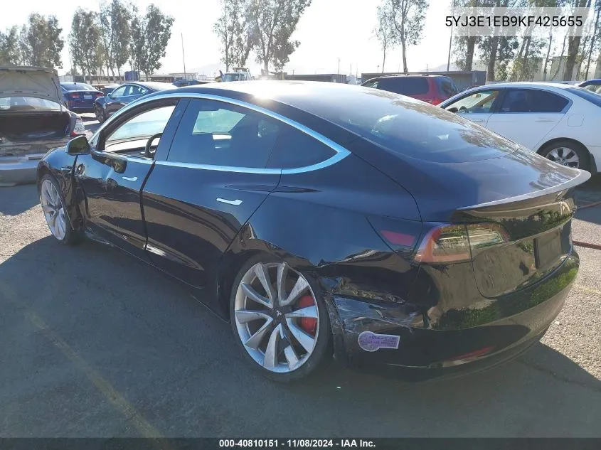 5YJ3E1EB9KF425655 2019 Tesla Model 3 Long Range/Performance