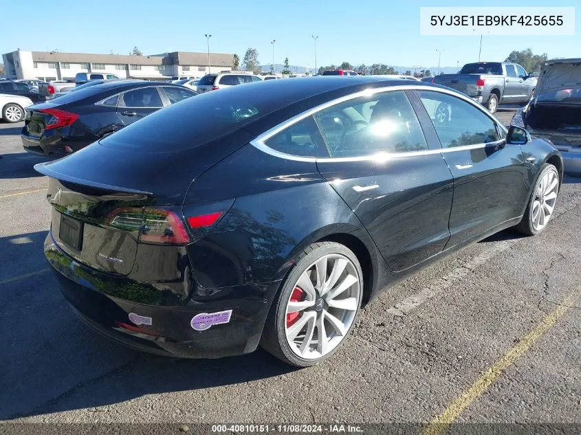 5YJ3E1EB9KF425655 2019 Tesla Model 3 Long Range/Performance