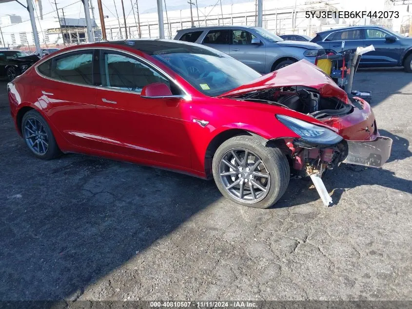 2019 Tesla Model 3 Long Range/Performance VIN: 5YJ3E1EB6KF442073 Lot: 40810507