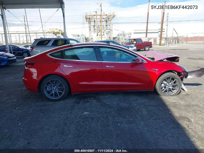 2019 Tesla Model 3 Long Range/Performance VIN: 5YJ3E1EB6KF442073 Lot: 40810507