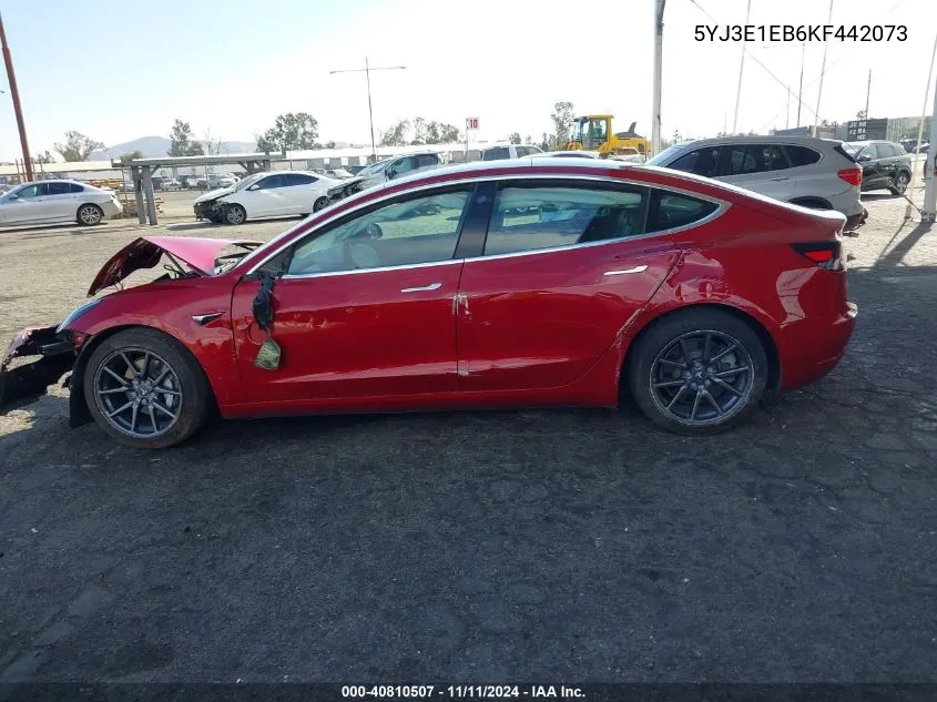 2019 Tesla Model 3 Long Range/Performance VIN: 5YJ3E1EB6KF442073 Lot: 40810507